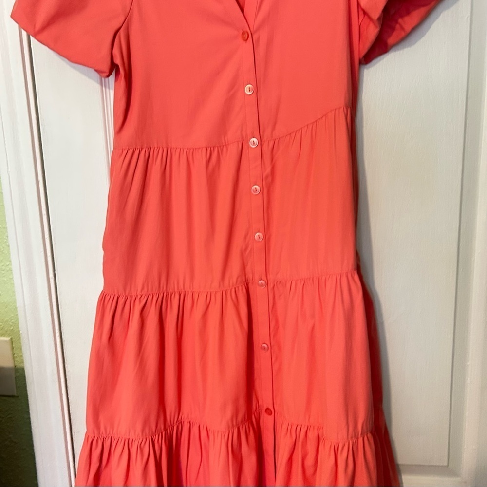 Brochu Walker Havana Dress in Bright Coral XS - Picture 13 of 15